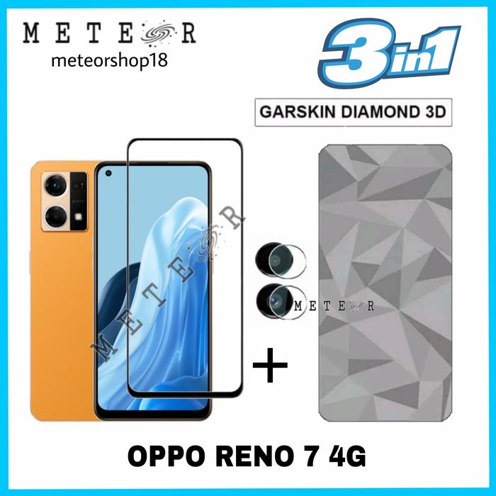 Gambar OPPO RENO 7 4G FULL LIST TEMPERED GLASS SKIN DIAMOND FLEX CAMERA 3IN1 dari METEOR SHOP_NEW Kota Tangerang Tokopedia