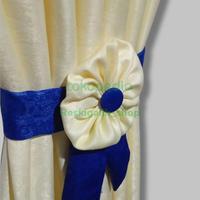 Gambar gorden kupu-kupu tebal kombinasi miring biru dan cream dari GORDEN ASILA Kab. Bandung 3 Tokopedia