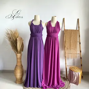 bridesmaid dress multiway convertible infinity maternity purple fusia