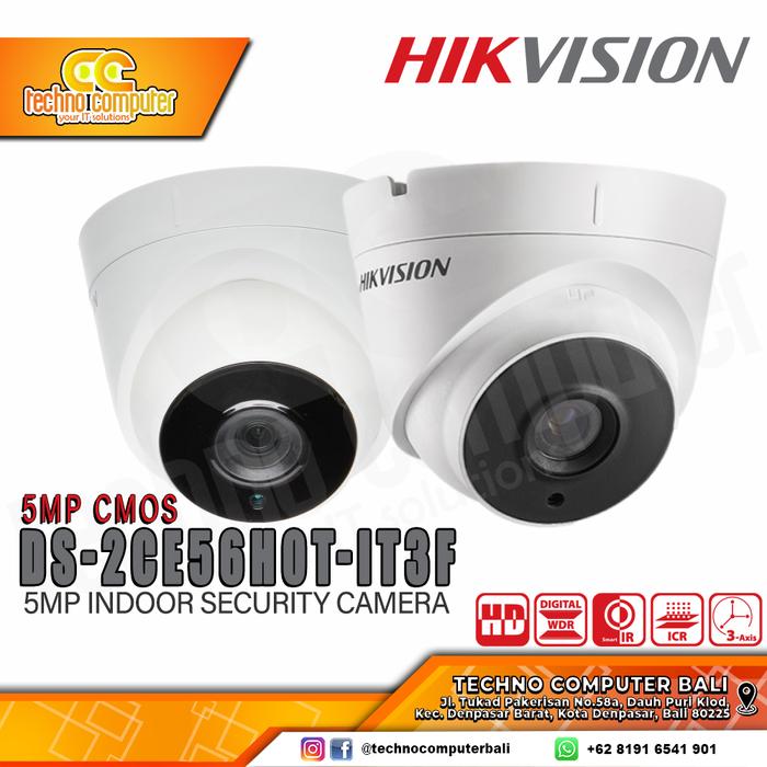 Gambar HIKVISION DS-2CE56H0T-IT3F 5MP INDOOR Analog Camera CCTV dari Techno Computer Bali Kota Denpasar Tokopedia