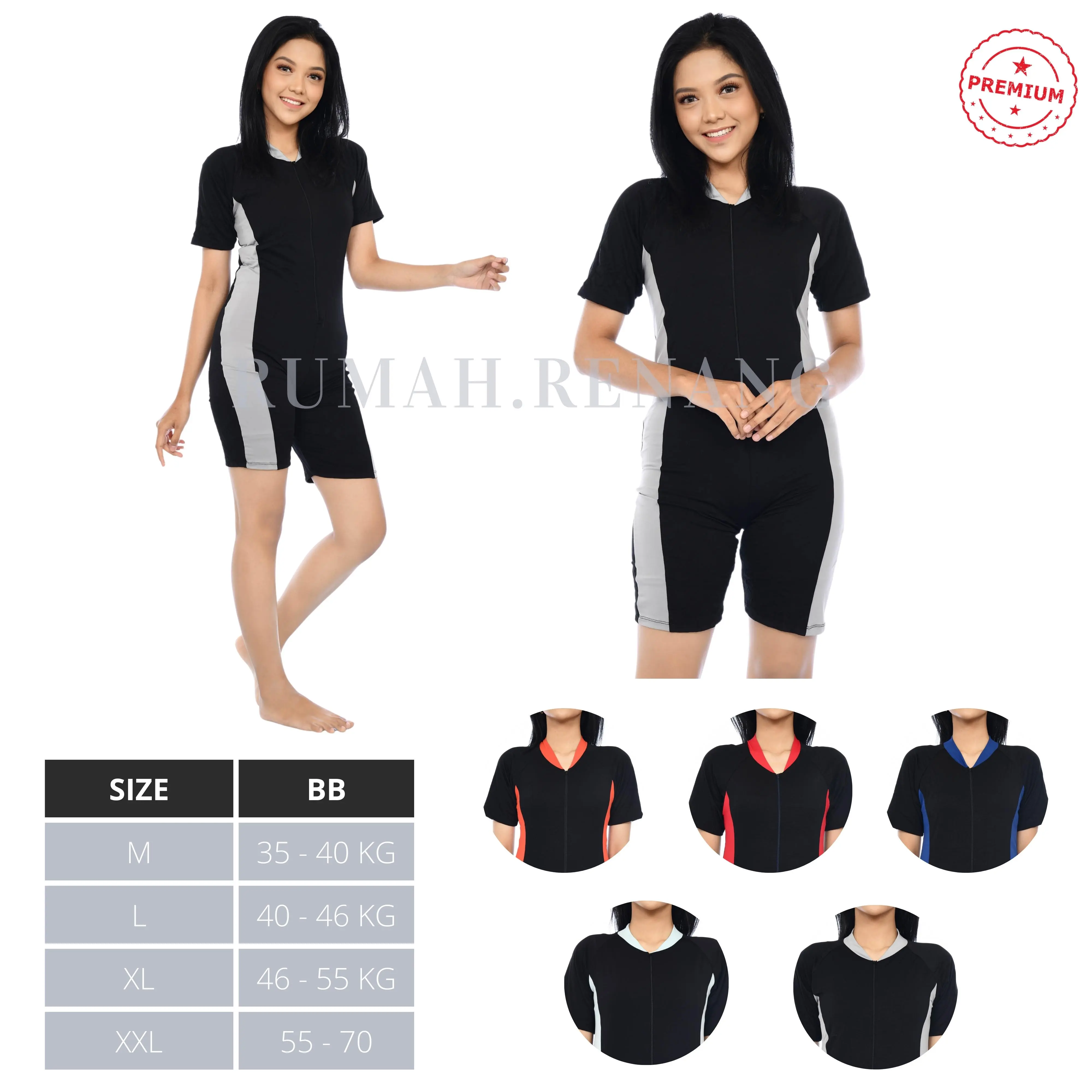 Ready stock.., Baju renang Pria/wanita dewasa terusan unisex Ukuran M