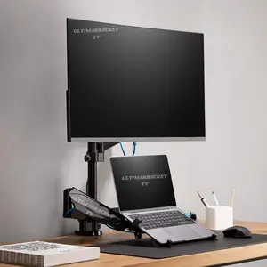 Bracket Monitor Laptop Stand Jepit Meja Arm Gasspring Full Motion ORI