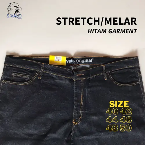 Celana Jeans Pria Jumbo bahan Stretch Melar size 46 48 50