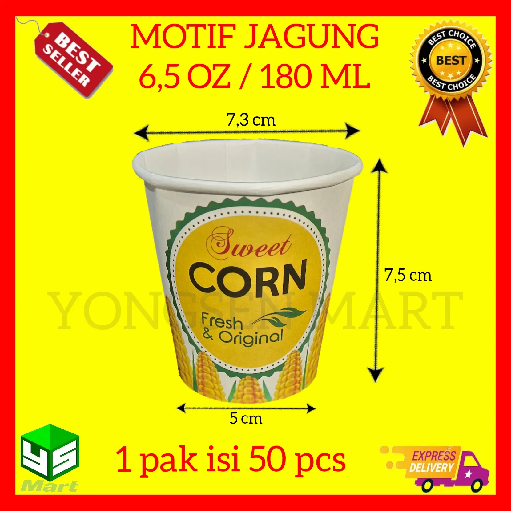 Paper hot cup gelas kertas 6,5 oz / 180 ml gelas jagung