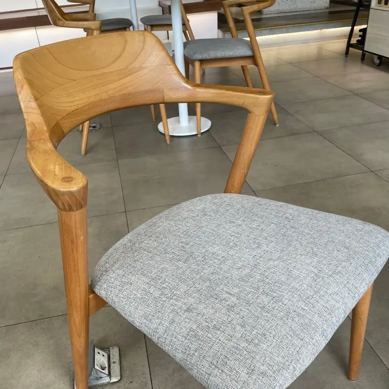 kursi makan minimalis cafe kayu jati dudukan busa royal kain premium