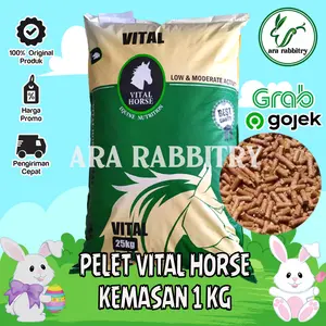 PELET PAKAN MAKANAN KELINCI VITAL HORSE 1 KG KUDA KURA-KURA 1KG