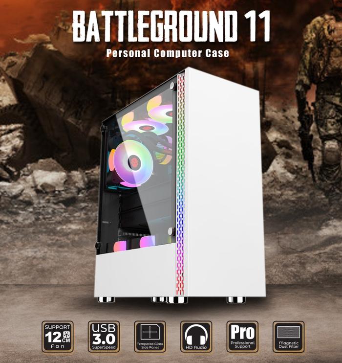 Gambar Casing Simbadda BattleGround 11 WHITE - ATX, mATX Tempered Glass dari Toko Expert Komputer Kota Administrasi Jakarta Pusat Tokopedia