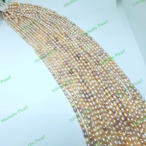 Mutiara Air Tawar Oval 3-4mm (Lavender) (40)