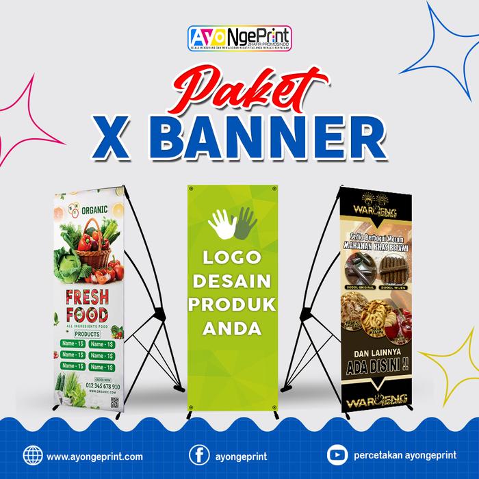 Gambar ( Paket Display ) X Banner /Y banner , Media Promosi / Iklan Toko - 60x160CM, Flexy 380 gram dari Percetakan Ayo Ngeprint Bekasi Kota Bekasi Tokopedia