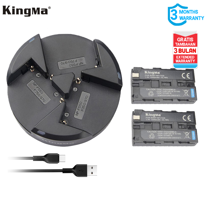 Gambar KingMa Battery Sony NP-F550 2-Pack with Triple Charger - Non Lcd Display dari Kingma Indonesia Kota Administrasi Jakarta Barat Tokopedia