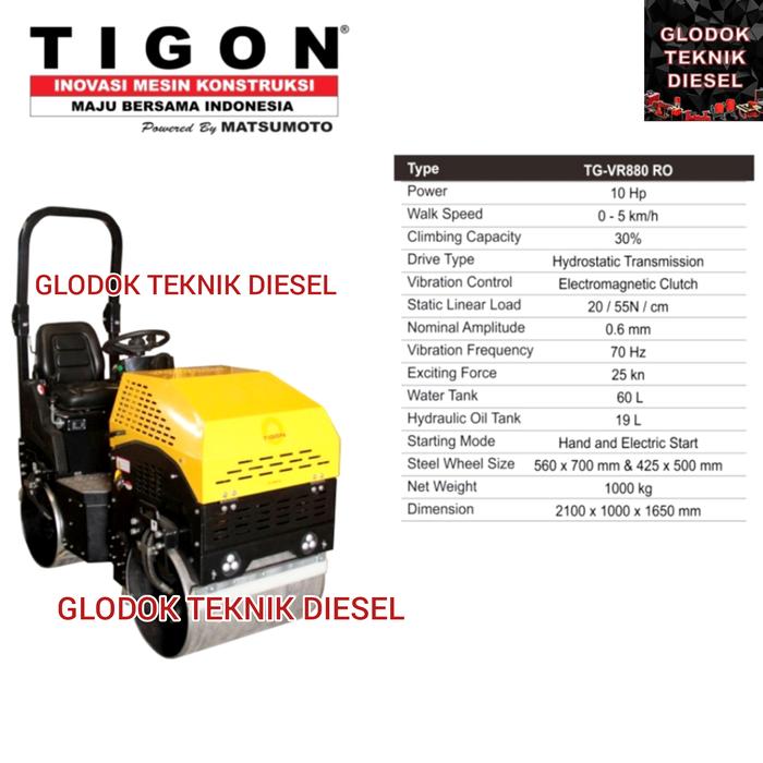 Tigon R180 Jual Baby Roller TIGON / Roller Compactor Ride On TG-VR 880 RO TG ...