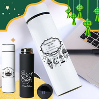 Gambar TUMBLER SPECIAL IDUL FITRI , TUMBLER SUHU LED DIGITAL BEBAS CETAK NAMA - design a, 1sisi dari Zeropromosi Kota Tangerang 2 Tokopedia