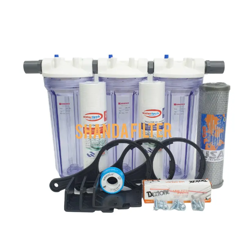 Paket EURO Saringan / Filter Air Siap Pakai (Clear 10" - 3/4" - SSC) 0