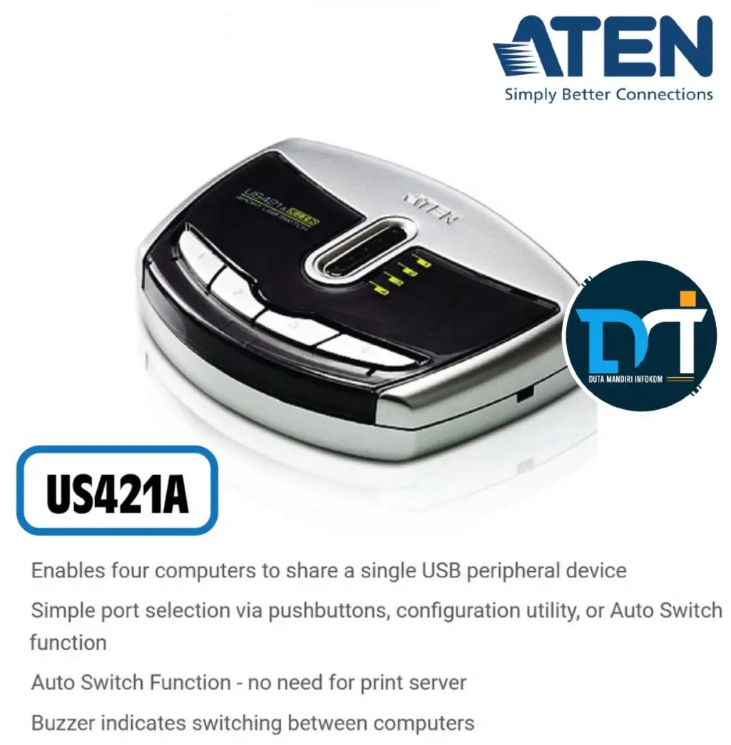 ATEN US421A - 4-Port USB 2.0 Peripheral Switch