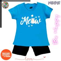 Gambar setelan baju anak / kaos anak perempuan motif kucing meow 1 - 10 tahun dari Loving Kids Kota Pekanbaru 1 Tokopedia