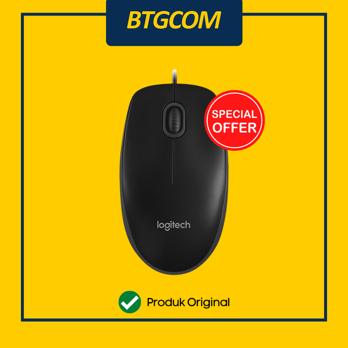 Gambar Logitech B100 Optical USB Wired Mouse dari btgcom Kota Denpasar Tokopedia