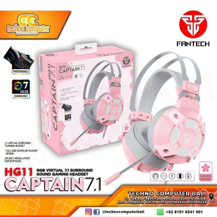 Gambar Fantech HG11 Sakura Edition 7.1 Surround Gaming Headset dari Techno Computer Bali Kota Denpasar Tokopedia