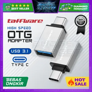 Taffware OTG USB Type C to USB 3.1 Metal Aluminium Solid Adaptor Data Transfer Cepat 10 Gbps Garansi Resmi 1 Tahun