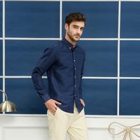 Gambar ALMANO Cassius Long Sleeve Modern Fit Shirt Navy - Putih, S dari Almano Kota Medan 1 Tokopedia