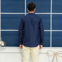 Gambar ALMANO Cassius Long Sleeve Modern Fit Shirt Navy - Putih, S dari Almano Kota Medan 2 Tokopedia