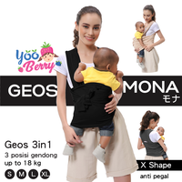 Gambar YooBerry Geos 3in1 Mona Gendongan Bayi Depan Samping ANT003 - Black, S dari Berry Baby Kota Bandung 1 Tokopedia