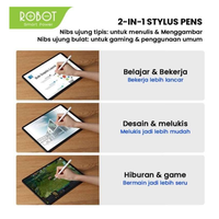 Gambar ROBOT RSP01 WHITE UNIVERSAL CAPACITIVE STYLUS PEN FOR MOBILE TABLET PC dari btgcom Kota Denpasar 4 Tokopedia