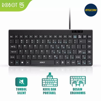 Gambar ROBOT RK10 BLACK MINI USB ULTRA THIN KEYBOARD dari btgcom Kota Denpasar 3 Tokopedia