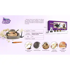 Mesozoic Dinosaur Fossil Dig Kit Steam Mainan edukasi gali fosil anak