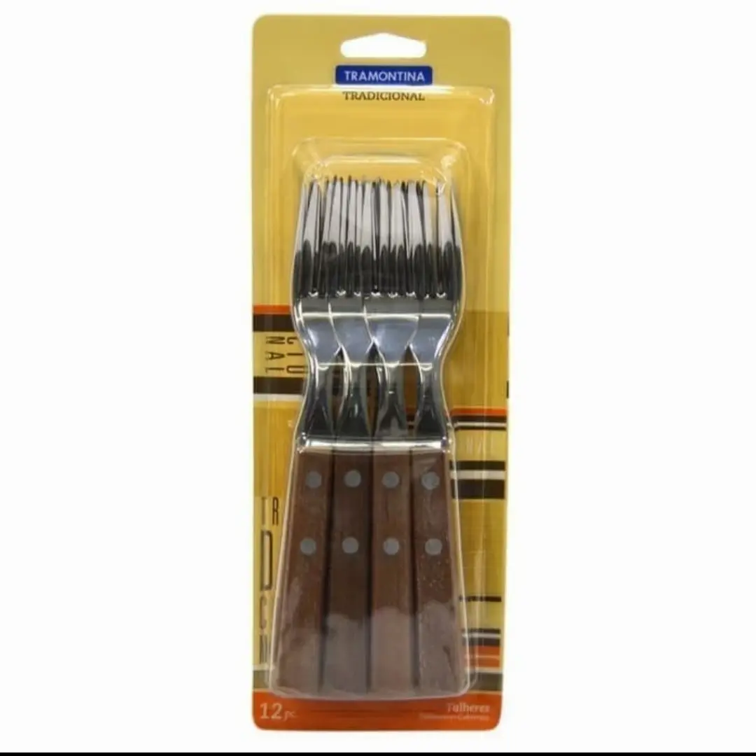 garfu set 12pcs tradisional gagang kayu tramontina 22202/900