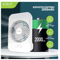 Gambar Robot RT-BF14 Kipas Angin Portable Mini Fan+Lampu LED dari btgcom Kota Denpasar 4 Tokopedia