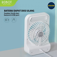 Gambar Robot RT-BF14 Kipas Angin Portable Mini Fan+Lampu LED dari btgcom Kota Denpasar 5 Tokopedia