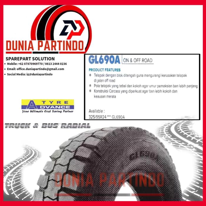 Jual Ban Onroad - Offroad Truck Bus Radial 325/95R24 ADVANCE GL690A ...