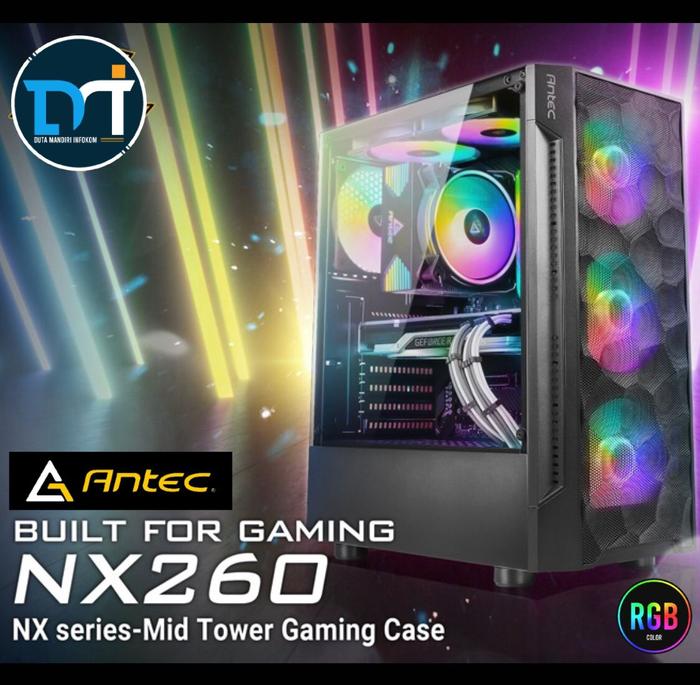 Gambar Antec NX260 - ARGB Tempered Glass Mid-Tower ATX Gaming Case dari Duta Mandiri Infokom Kota Administrasi Jakarta Pusat Tokopedia