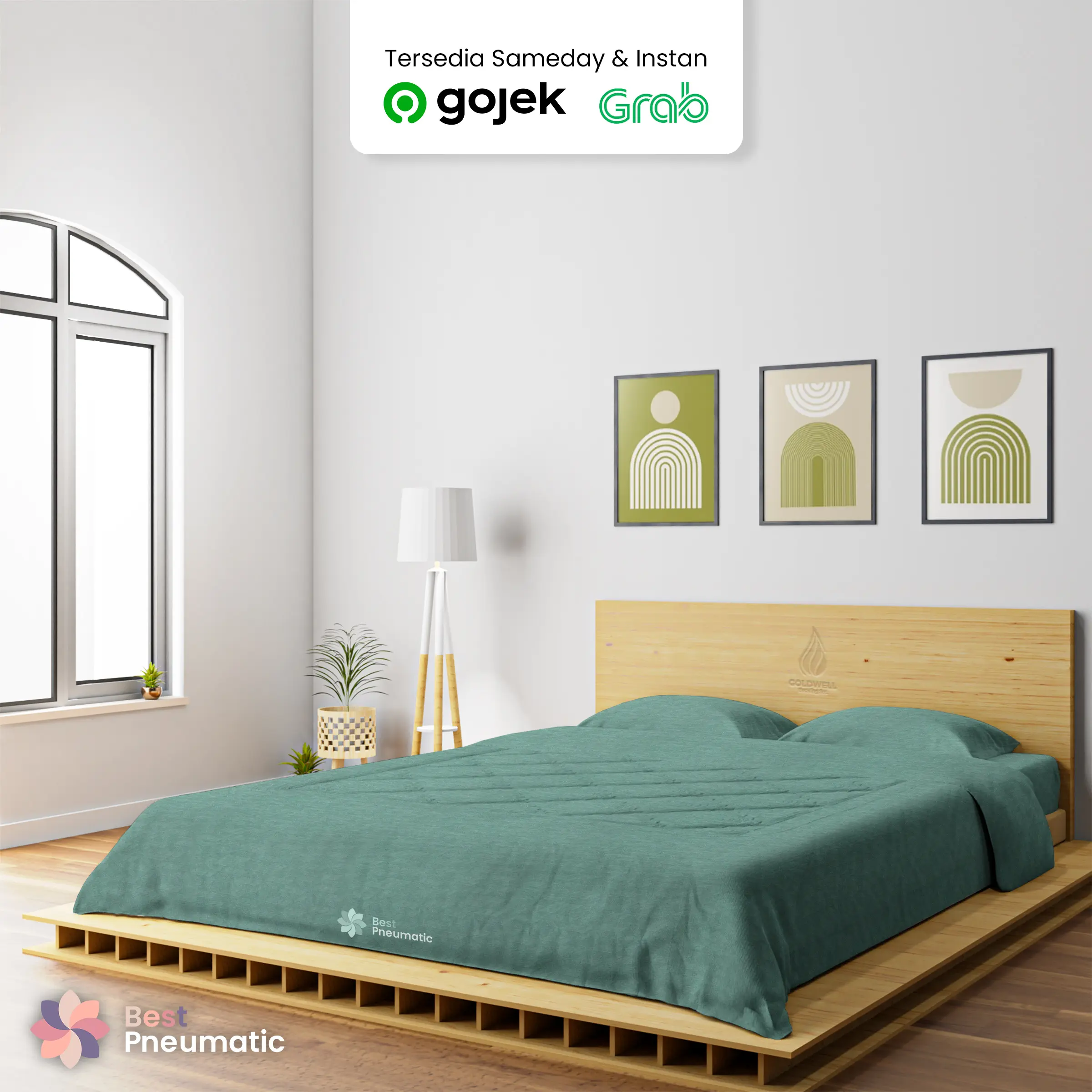 Bedcover only uk.220x230 Katun Premium Jacquard Polos Emboss -Sage
