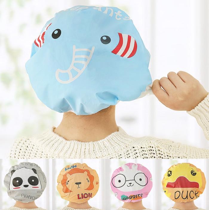 Gambar Shower Cap Karakter Kartun Penutup Rambut Kepala Mandi Topi Lucu Tutup - RANDOM dari Home Decor Zega Kota Administrasi Jakarta Utara 5 Tokopedia