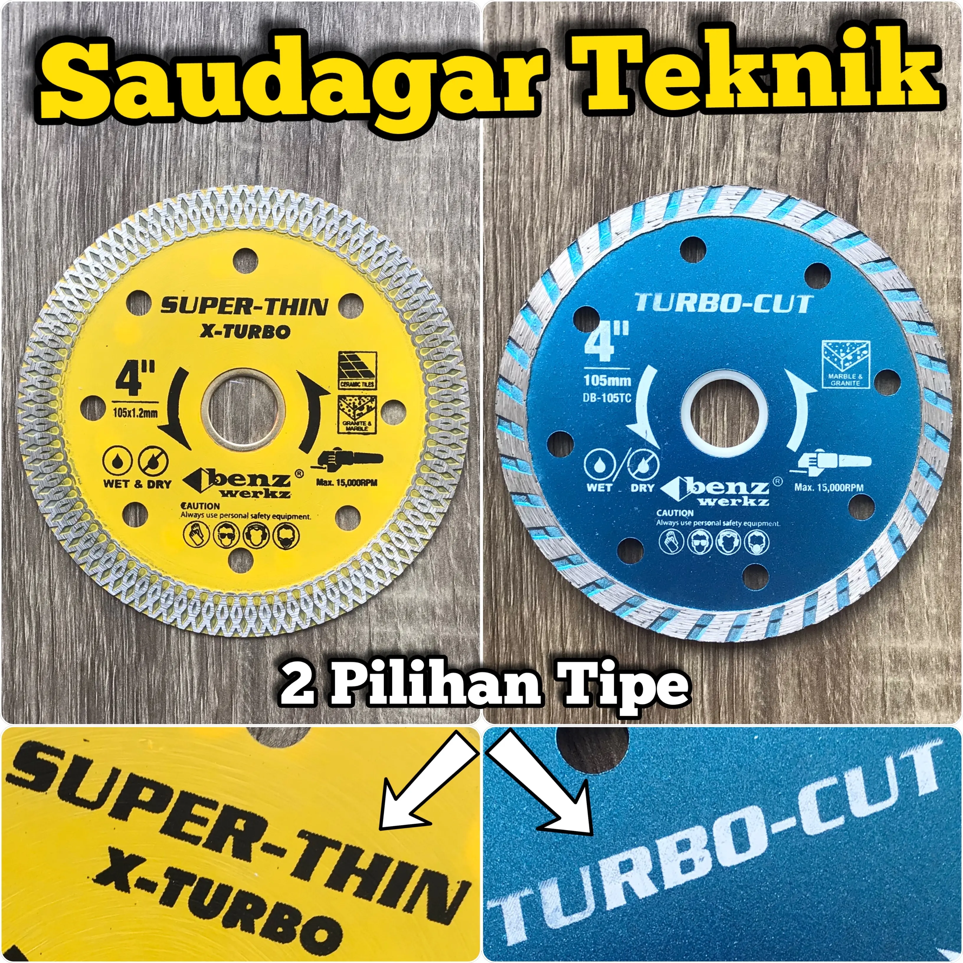 Mata Gerinda Potong Keramik Granit Turbo Diamond Wheel 4 inch X Turbo
