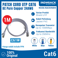 Gambar C61W - PATCH CORD 1 METER UTP CAT 6 KABEL LAN - PUTIH dari NUSA RACKINDO Kota Administrasi Jakarta Pusat 1 Tokopedia