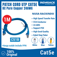 Gambar C51B - PATCH CORD 1 METER UTP CAT 5e KABEL LAN - BIRU dari NUSA RACKINDO Kota Administrasi Jakarta Pusat 1 Tokopedia
