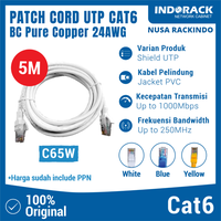 Gambar C65W - PATCH CORD 5 METER UTP CAT 6 KABEL LAN - PUTIH dari NUSA RACKINDO Kota Administrasi Jakarta Pusat 1 Tokopedia