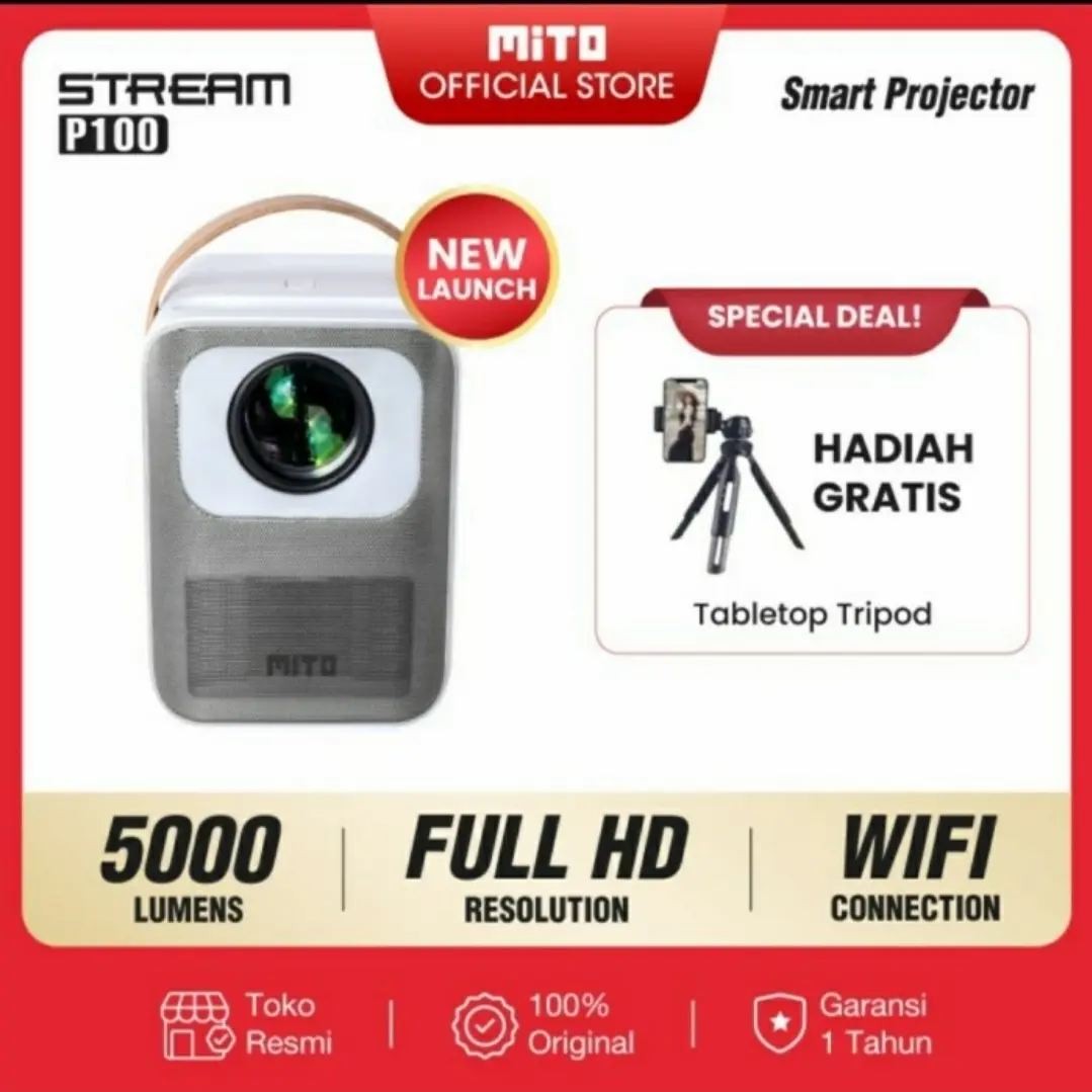 Mito Smart Proyektor Stream P100 SMART Projector P 100 Free Bubble