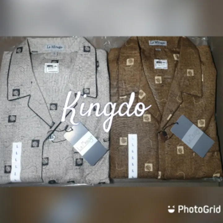 piyama lengan panjang la mirage pria coklat abu daun kotak