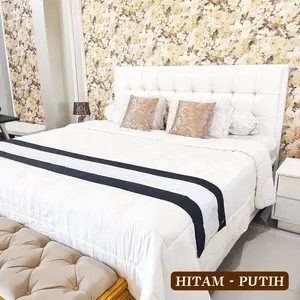Bed Runner Hotel Polos Two Tone Bahan Katun l Taplak Tempat Tidur