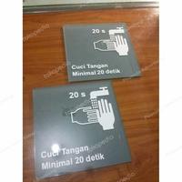 Gambar akrilik sign tanda cuci tangan sanitizer masker wedding 30cm dari Piramida Sign Kota Surabaya 1 Tokopedia