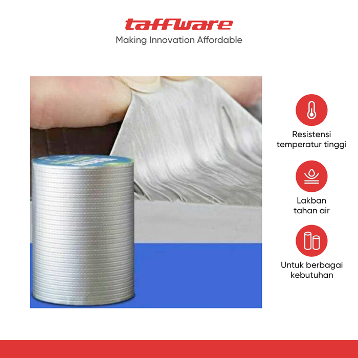 Gambar TaffGUARD Lakban Aluminium Foil Butyl Super Adhesive Duct Tape 20cmx10 dari Taffware Official Store Kota Administrasi Jakarta Barat Tokopedia