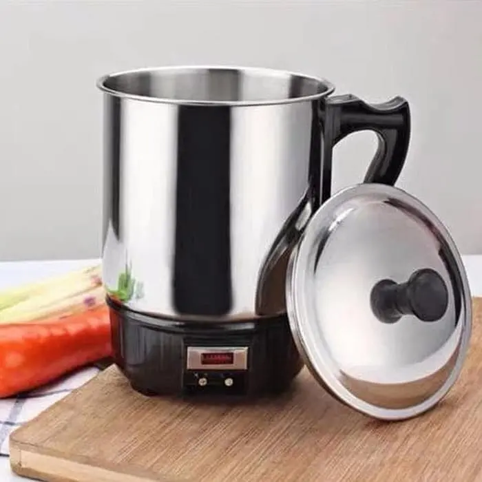 Teko Mug Pemanas Air Mini Listrik Elektric Heating Cup Stainless Wadah