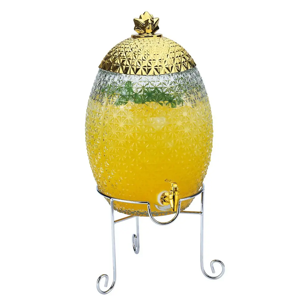 Pineapple Dispenser Air Nanas Kaca Kristal Glass Ruby 10 Liter Rak