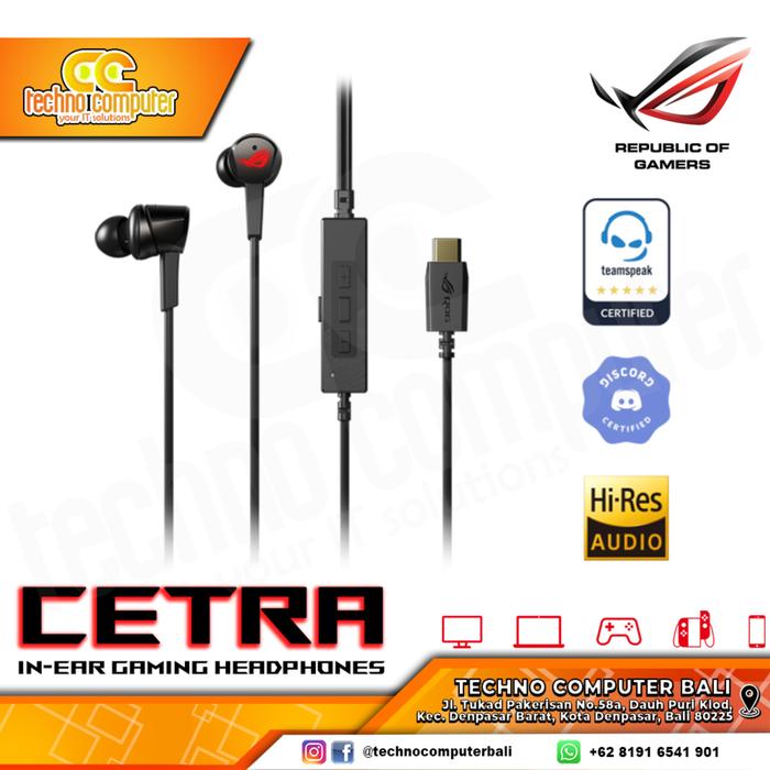 Gambar ASUS ROG Cetra In-Ear Gaming Headphones with Active Noise Cancellation dari Techno Computer Bali Kota Denpasar Tokopedia
