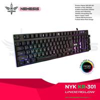 Gambar Keyboard Gaming RGB Membrane Metal Plate NYK KR-301 Underglow dari ptic Kota Semarang 1 Tokopedia
