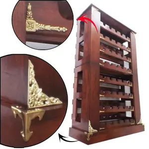 Wine Rack Cabinet / Rak Wine Mahoni - 5x8 dgn Plat Corner DCR1070A dll