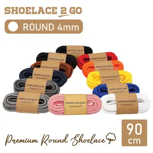 Shoelace 2 Go SR4 - 90cm [4mm] Tali Sepatu Bulat Round PREMIUM